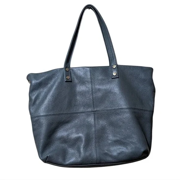 ASPEN Leather handbag sage green tote top handle pebbled quiet luxury minimalist - Picture 2 of 9